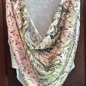 Free People Floral Pink and Green Scarf Tank top